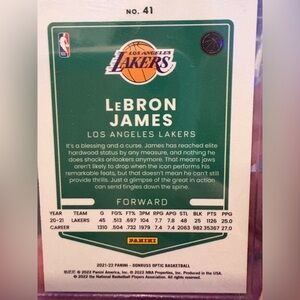 LeBron James collectors edition basketball card in mint condition